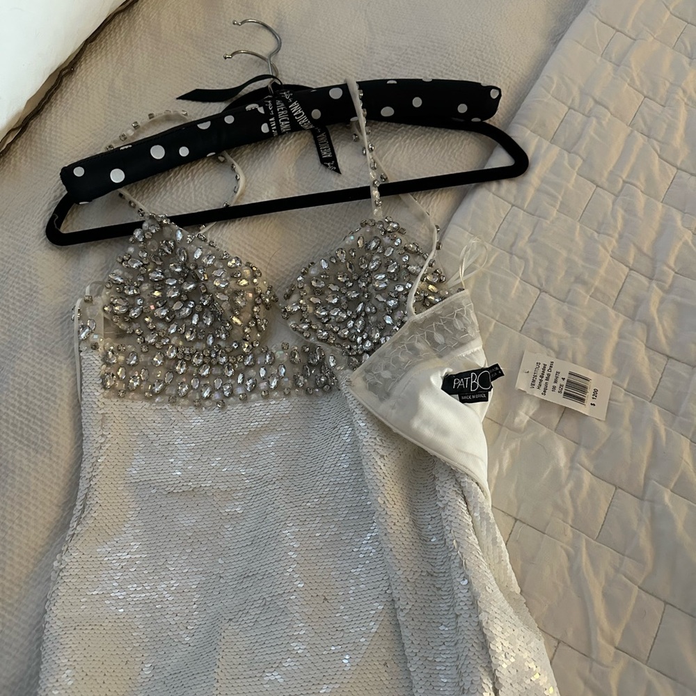 PatBO Silver Sequin Dress